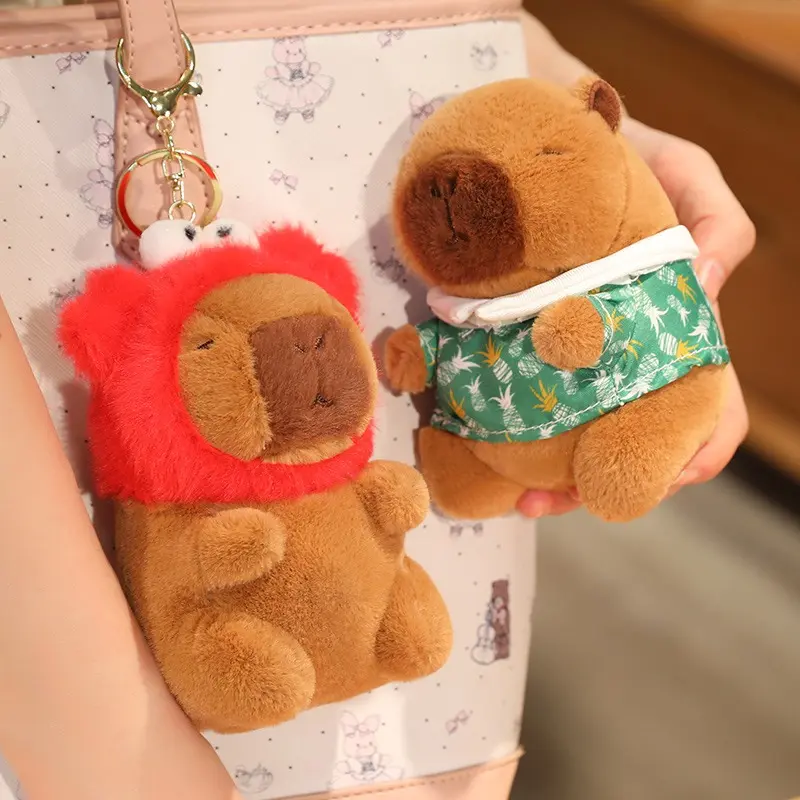 New Cute Cartoon Capybara Pendant Plush Toy Doll Bag Hanging Ornaments Cute Keychain Doll Car Pendant Desktop Doll Ornaments