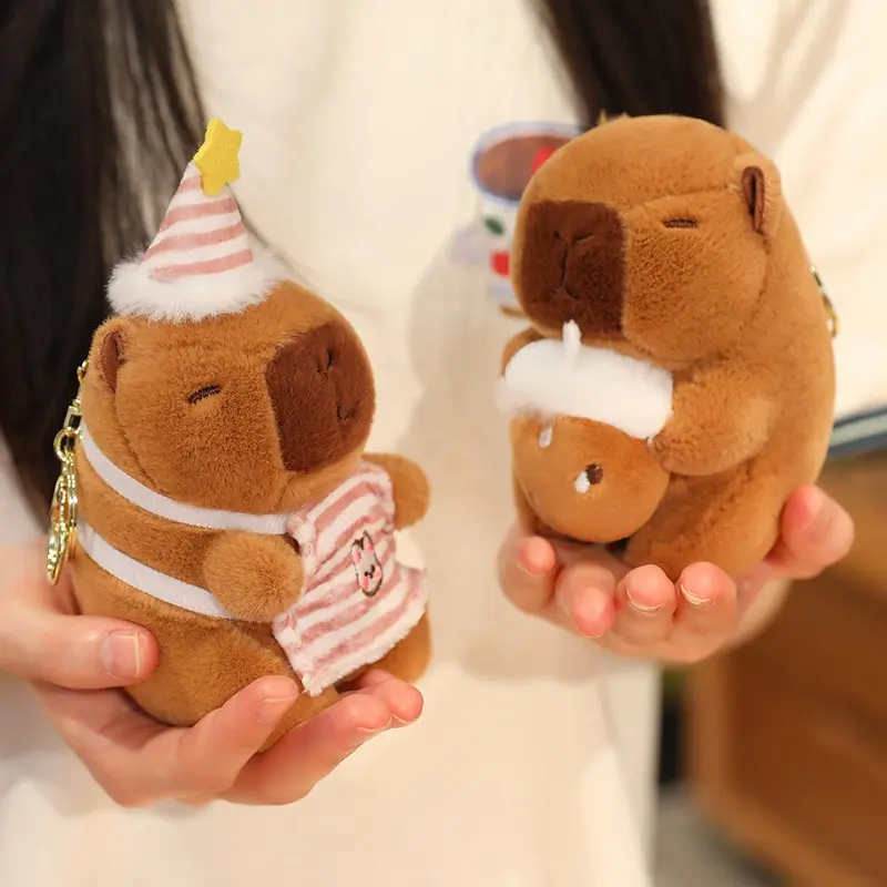 New Cute Cartoon Capybara Pendant Plush Toy Doll Bag Hanging Ornaments Cute Keychain Doll Car Pendant Desktop Doll Ornaments