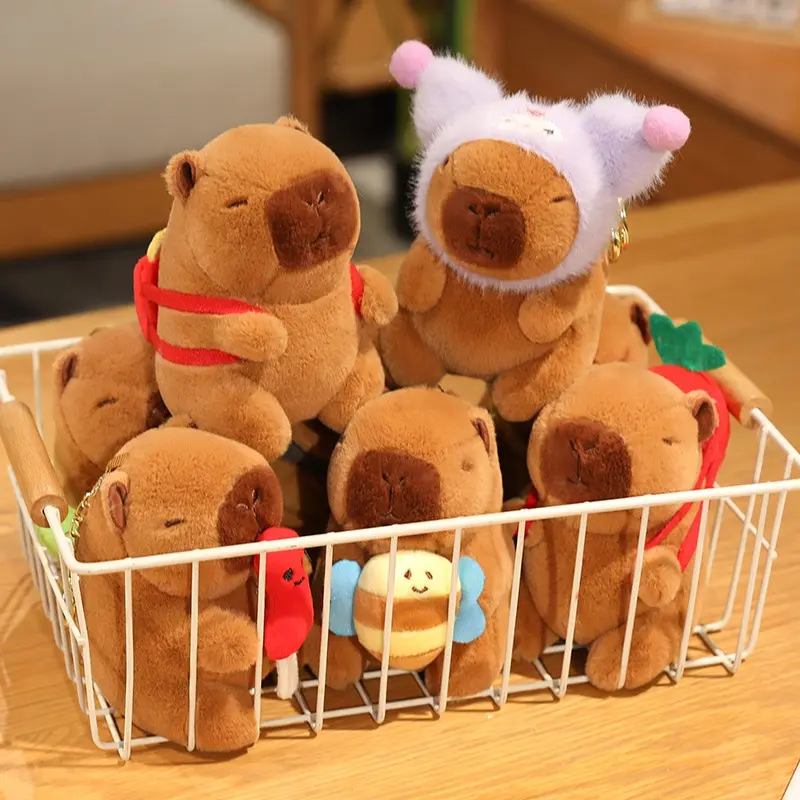New Cute Cartoon Capybara Pendant Plush Toy Doll Bag Hanging Ornaments Cute Keychain Doll Car Pendant Desktop Doll Ornaments
