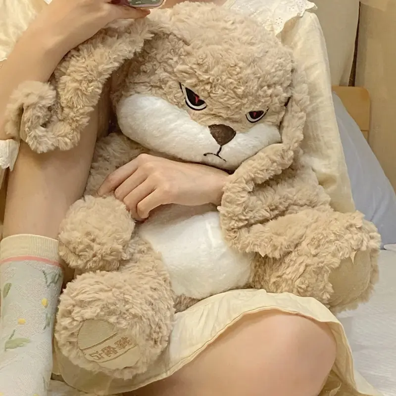 35cm Angry Rabbit Plush Toys Grumpy Kawaii Soft Stuffed Animal Rage Cute Pillow Christmas Children Birthday Stress Relief Gifts