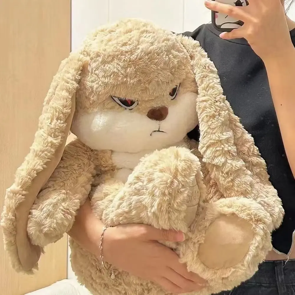 35cm Angry Rabbit Plush Toys Grumpy Kawaii Soft Stuffed Animal Rage Cute Pillow Christmas Children Birthday Stress Relief Gifts