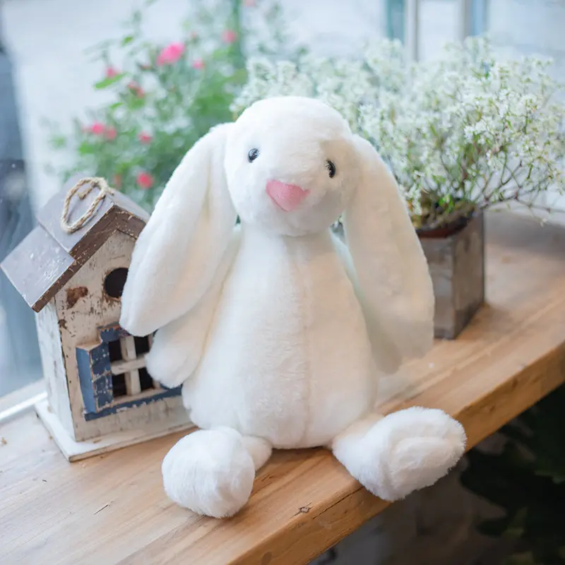 20/30/45cm Kawaii Long Ears Looper Rabbit Plush Doll Pillow Gray White Brown Healing Rabbit Plush Toy For Girls Birthday Gift