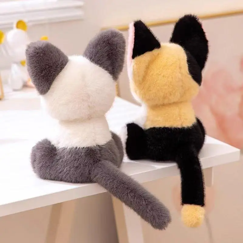 24cm Kawaii Cat Plush Doll Devon Rex Siamese Cat Plush Toy Cute Decoration Accompany Sleep Toy Kids Birthday Gift