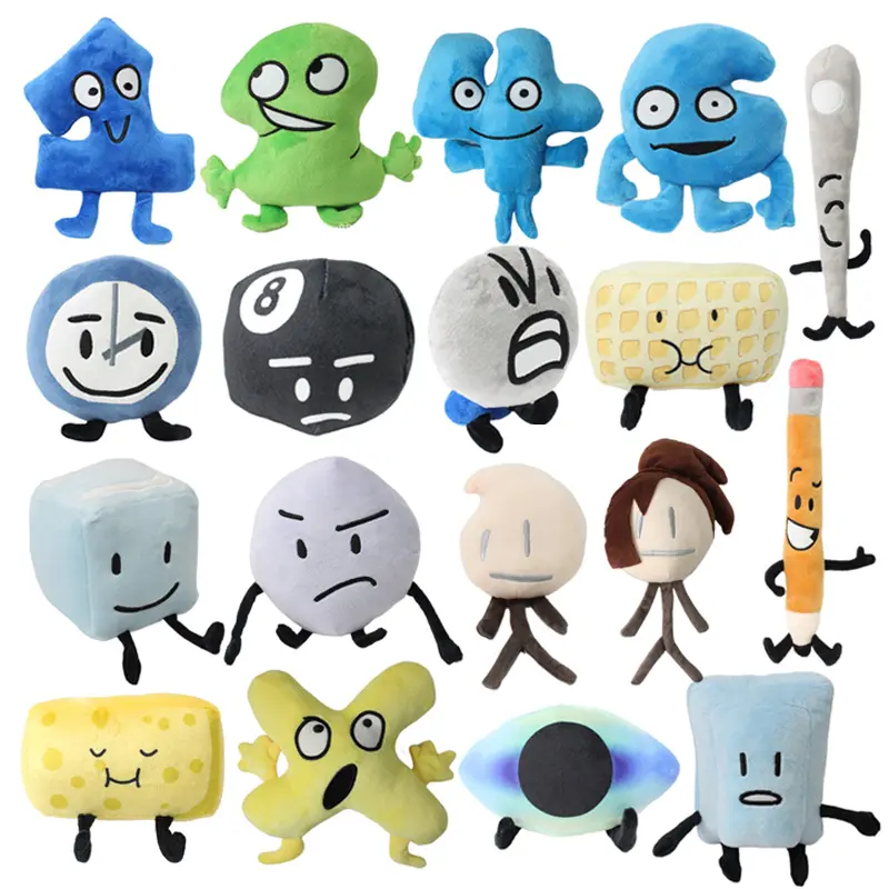 30 Style One Two Four X Six Battle For Dream Island Plush Toy Clock Button Waffle Ball Electric fan Plushie Pillow Doll Kid Gift