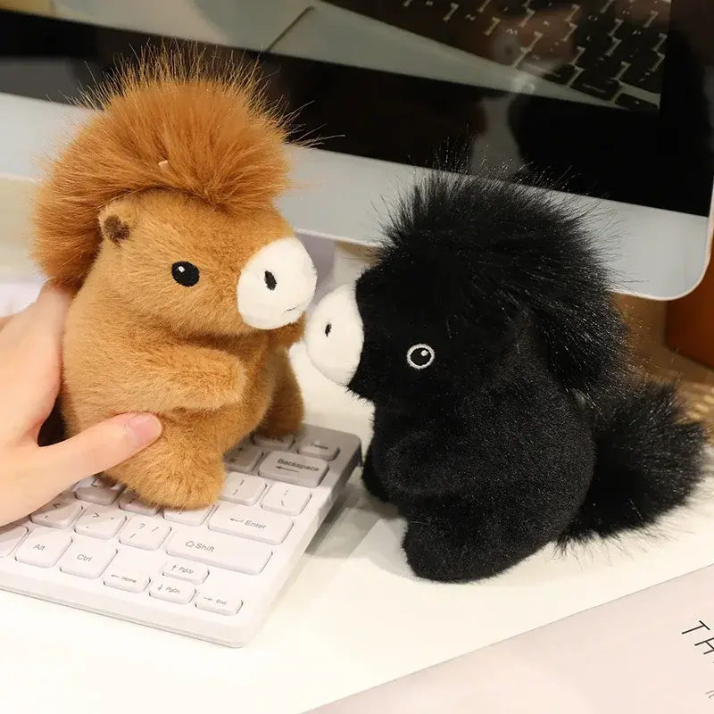 Cute Horse Plush Toys Soft Stuffed Newborn Pony Doll Fluffy Toy Pillow Gifts Funny Game Props Pretty Room Decor