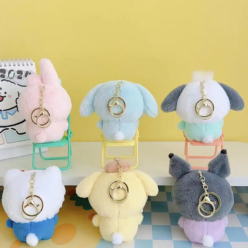 New Sanrio Kuromi Chikawa Plush Dolls Keychain Backpack Pendant Decor Cartoon Cute My Melody Hachiware Stuffed Toys Kawaii Gift