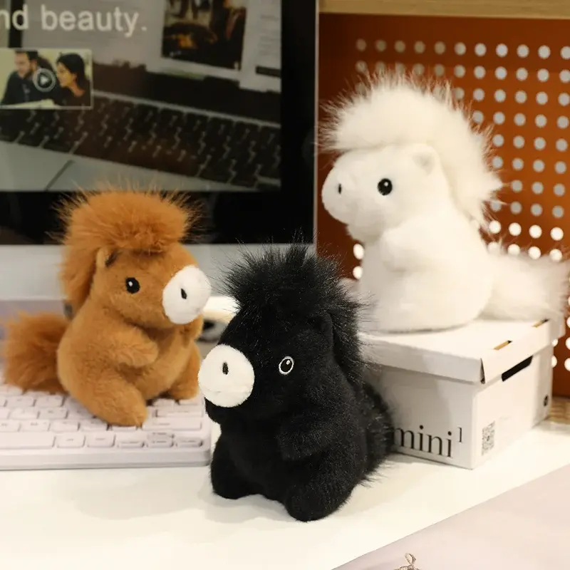 Cute Horse Plush Toys Soft Stuffed Newborn Pony Doll Fluffy Toy Pillow Gifts Funny Game Props Pretty Room Decor