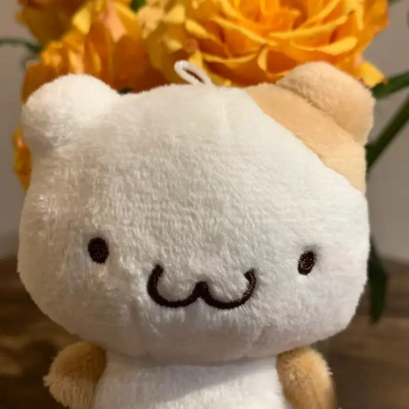 NEW Sanrio Masyumaro Fluffy Fuwa Nyanko Muffin Cat Pompompurin Plush Keychain Anime Cartoon Doll Toy Bag Pendant Toy Girly Gifts