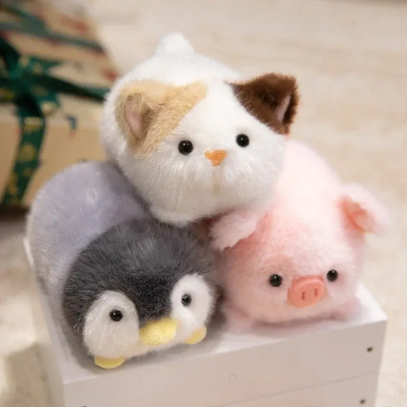 Cute Lying Animals Red Panda Fox Sloth Cat Soft Plush Dolls Stuffed Capybara Pig Plushie Baby Toys Gifts For Children