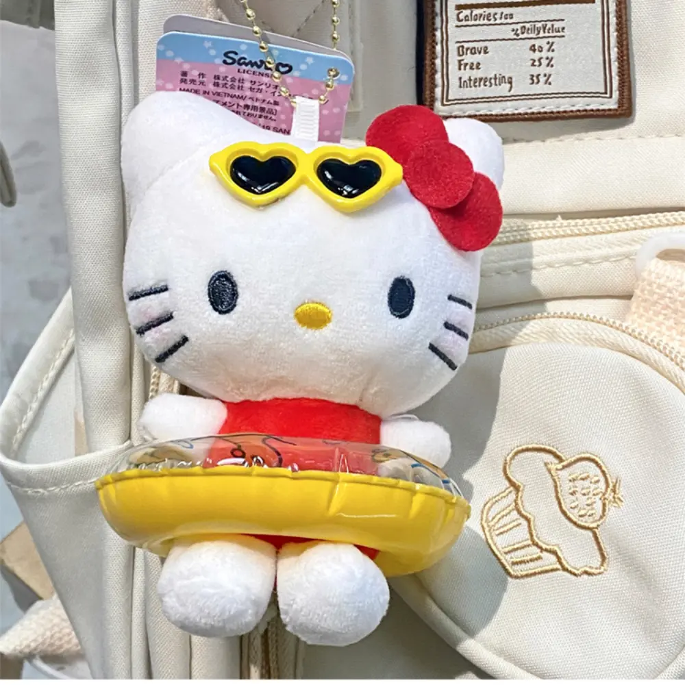 Anime Sanrio Cartoon Keychain Hello Kitty Plush Doll Pendant Key Ring Charms Backpack Car Decor Bag Accessories Girls Gifts Toys
