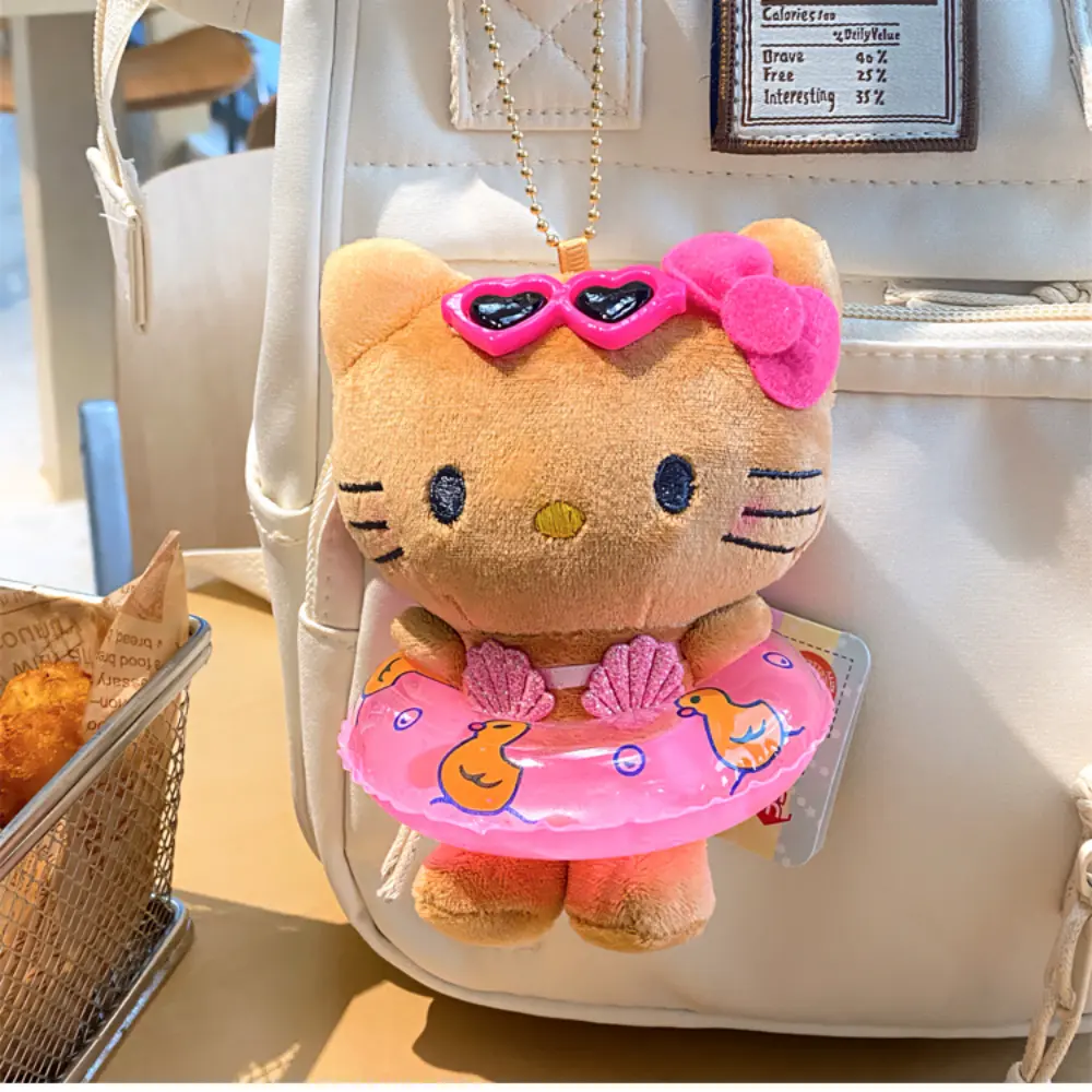 Anime Sanrio Cartoon Keychain Hello Kitty Plush Doll Pendant Key Ring Charms Backpack Car Decor Bag Accessories Girls Gifts Toys