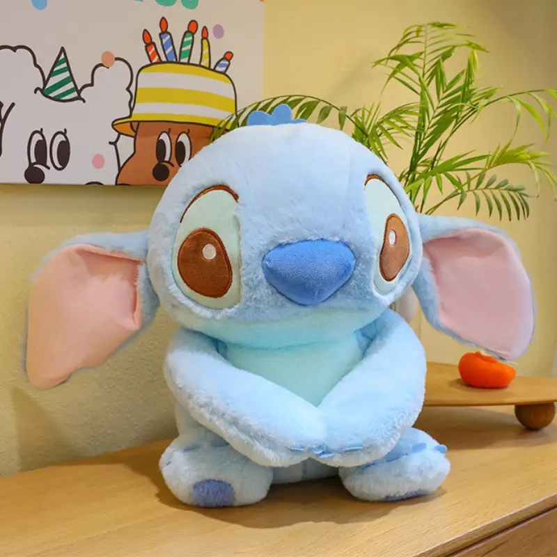 Disney Cartoon Stitch Plush Toy Cute Lotso Winnie the Pooh Doll Stuffed Blindfold Strawberry Bear Doll Room Decor Holiday Gift