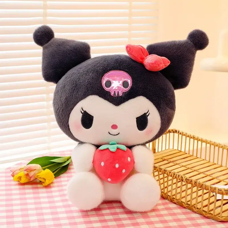 Sanrio My Melody Kuromi Strawberry Series Stuffed Plush CartoonToy Pillow Doll Room Decoration Surprise Girlfriend Birthday Gift
