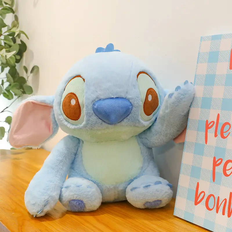 Disney Cartoon Stitch Plush Toy Cute Lotso Winnie the Pooh Doll Stuffed Blindfold Strawberry Bear Doll Room Decor Holiday Gift