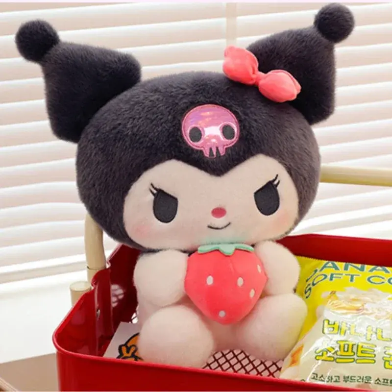 Sanrio My Melody Kuromi Strawberry Series Stuffed Plush CartoonToy Pillow Doll Room Decoration Surprise Girlfriend Birthday Gift
