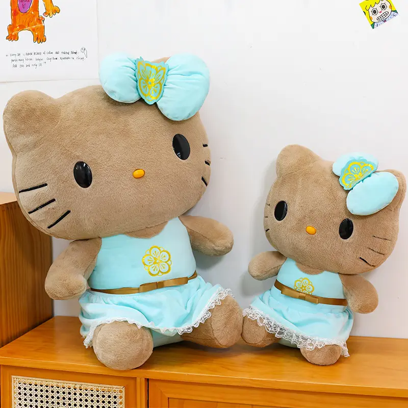 30cm Sanrio Hawaii Vacation Hello Kitty Plush Toys Kawaii Princess KT Cat Stuffed Doll Comfortable Room Decoration Birthday Gift