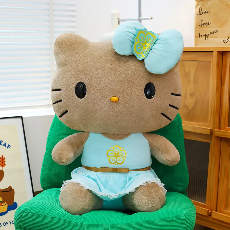 30cm Sanrio Hawaii Vacation Hello Kitty Plush Toys Kawaii Princess KT Cat Stuffed Doll Comfortable Room Decoration Birthday Gift