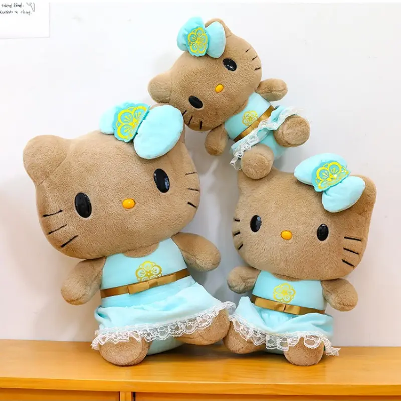 30cm Sanrio Hawaii Vacation Hello Kitty Plush Toys Kawaii Princess KT Cat Stuffed Doll Comfortable Room Decoration Birthday Gift