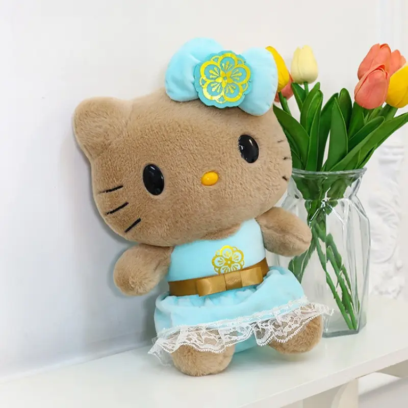 30cm Sanrio Hawaii Vacation Hello Kitty Plush Toys Kawaii Princess KT Cat Stuffed Doll Comfortable Room Decoration Birthday Gift