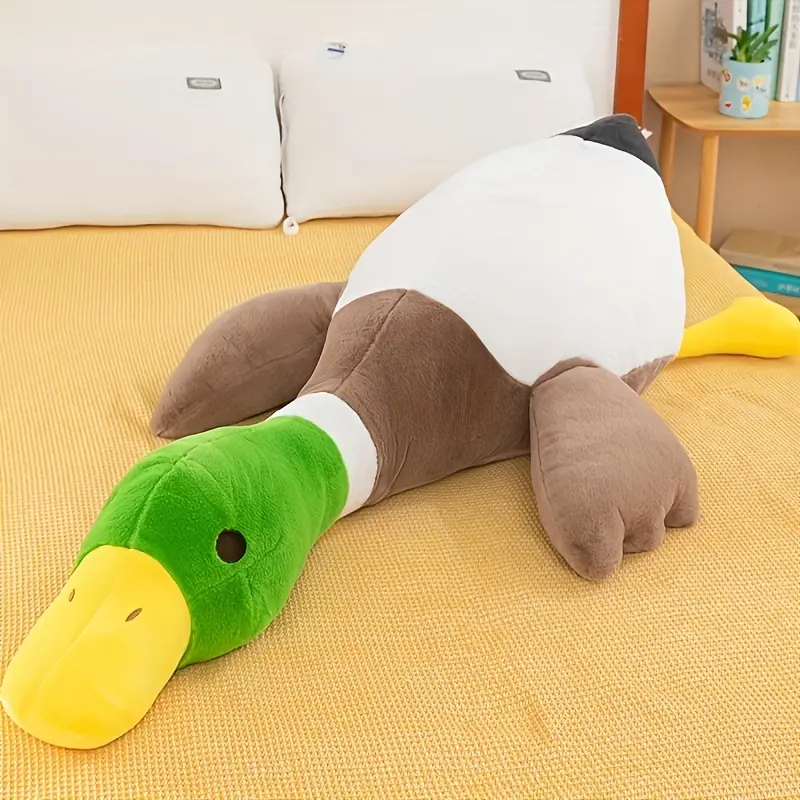 Duck Plush Toys Fluffy Sleep Pillow, Cute Animal Stuffed Swan Goose Soft Dolls Floor Mat