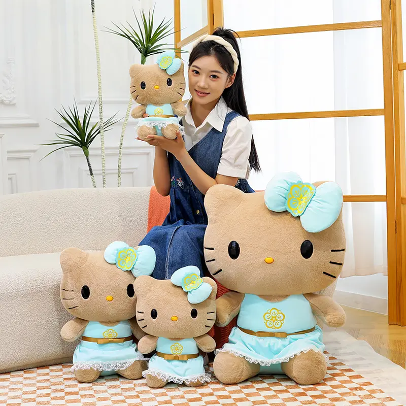 30cm Sanrio Hawaii Vacation Hello Kitty Plush Toys Kawaii Princess KT Cat Stuffed Doll Comfortable Room Decoration Birthday Gift