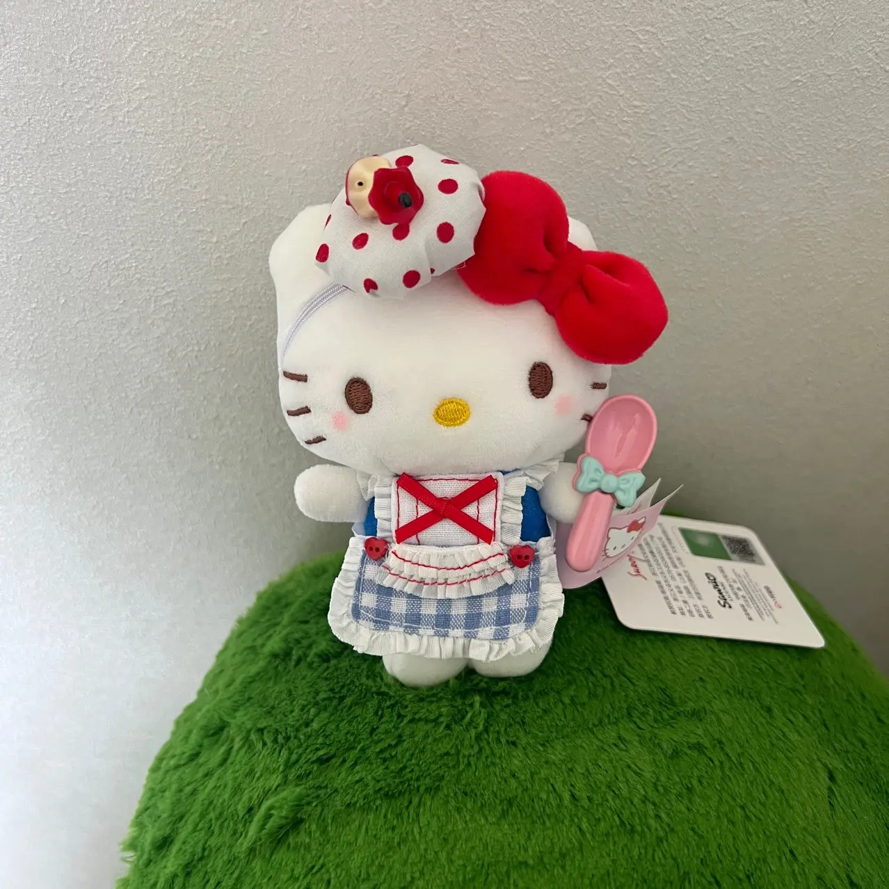 Apple Chef Cute Apron Hello Kitty Plush Toy Keychain Sanrio KT Cat Soft Stuffed Doll Pendant Car Key Backpack Bag Decor Kid Gift