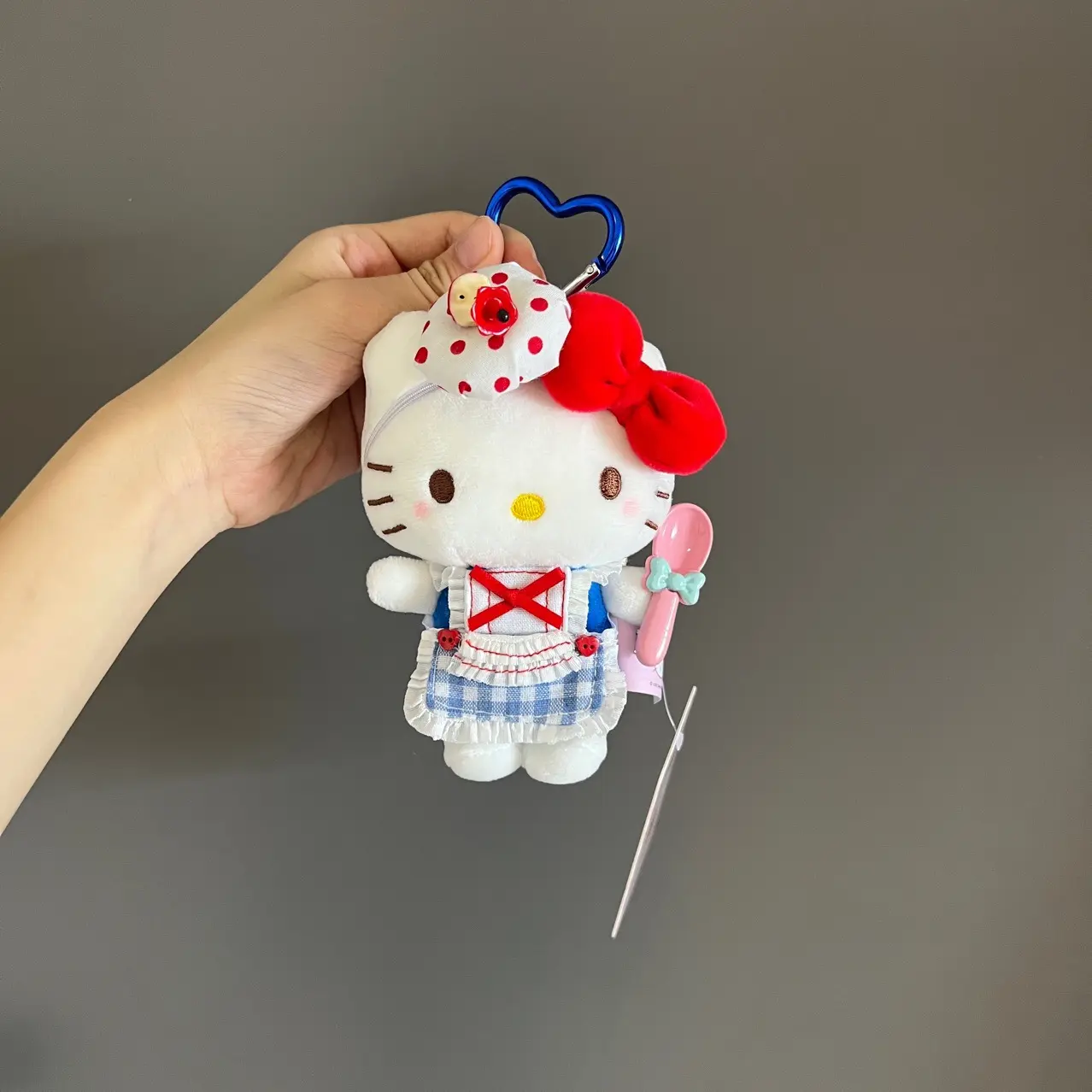 Apple Chef Cute Apron Hello Kitty Plush Toy Keychain Sanrio KT Cat Soft Stuffed Doll Pendant Car Key Backpack Bag Decor Kid Gift