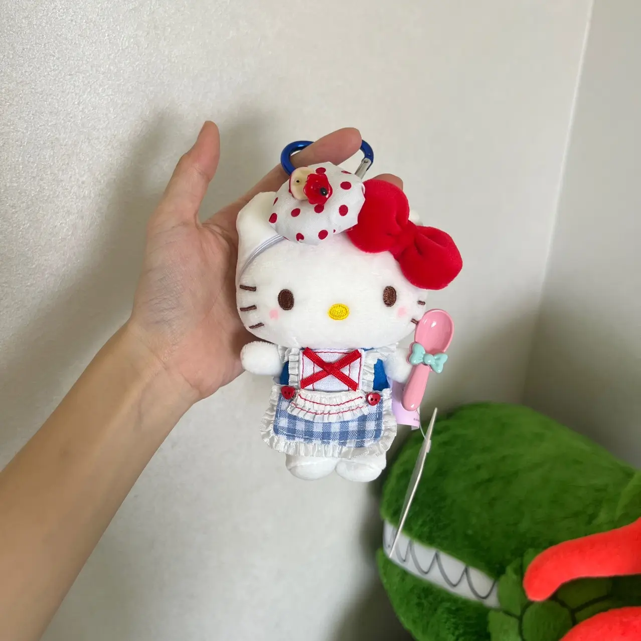 Apple Chef Cute Apron Hello Kitty Plush Toy Keychain Sanrio KT Cat Soft Stuffed Doll Pendant Car Key Backpack Bag Decor Kid Gift