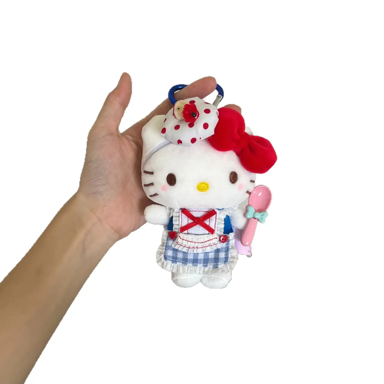Apple Chef Cute Apron Hello Kitty Plush Toy Keychain Sanrio KT Cat Soft Stuffed Doll Pendant Car Key Backpack Bag Decor Kid Gift