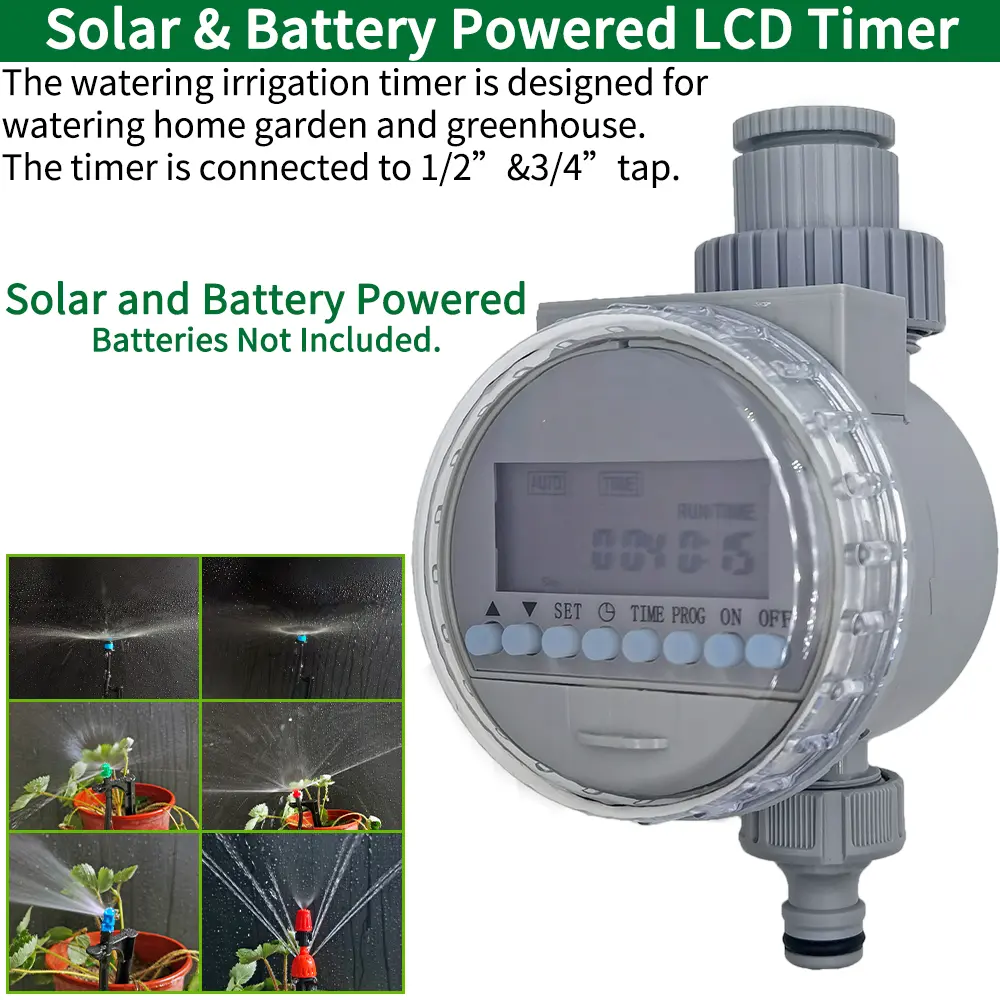 Oasis Garden Solar Battery Powered Watering Timer Drip Irrigation Greenhouse Electronic Automatic Irrigator Controller System