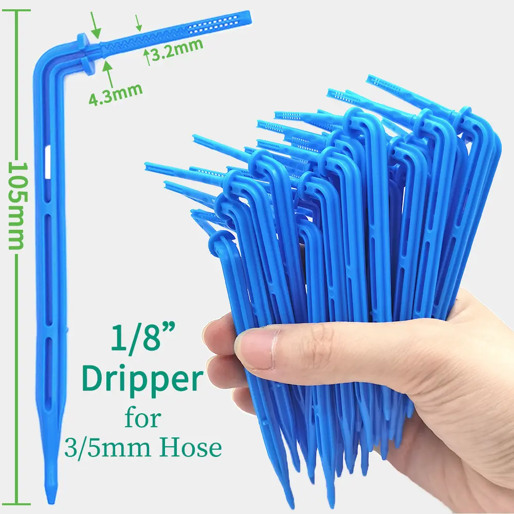 50PCS Bend Drip Arrow Dripper Micro Drip Irrigation Kit Emitters for 3/5mm Hose Garden Watering Saving Micro Dripper Greenhouse