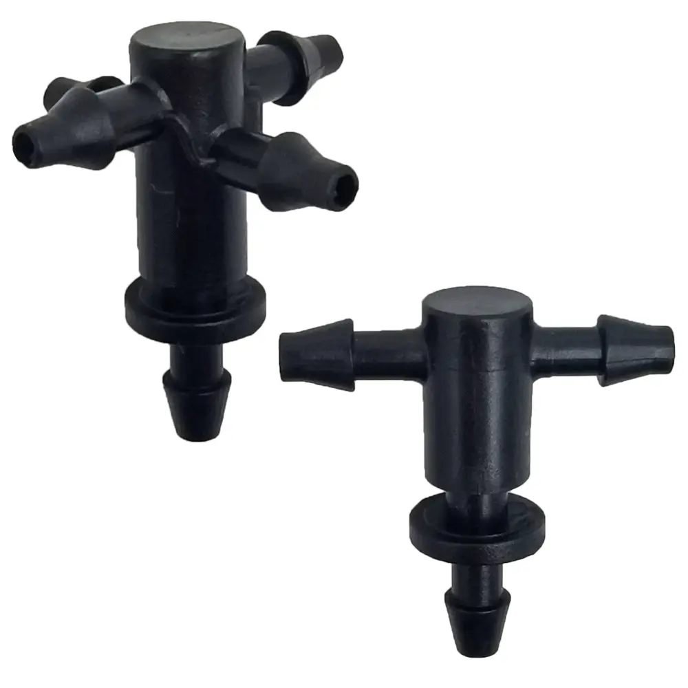 OASIS 20PCS Barbed 3/5mm Hose Straight Quick Connector Drip Irrigation Garden w/ 2-Way 4-Way Hose Splitter Joint Cross Connector