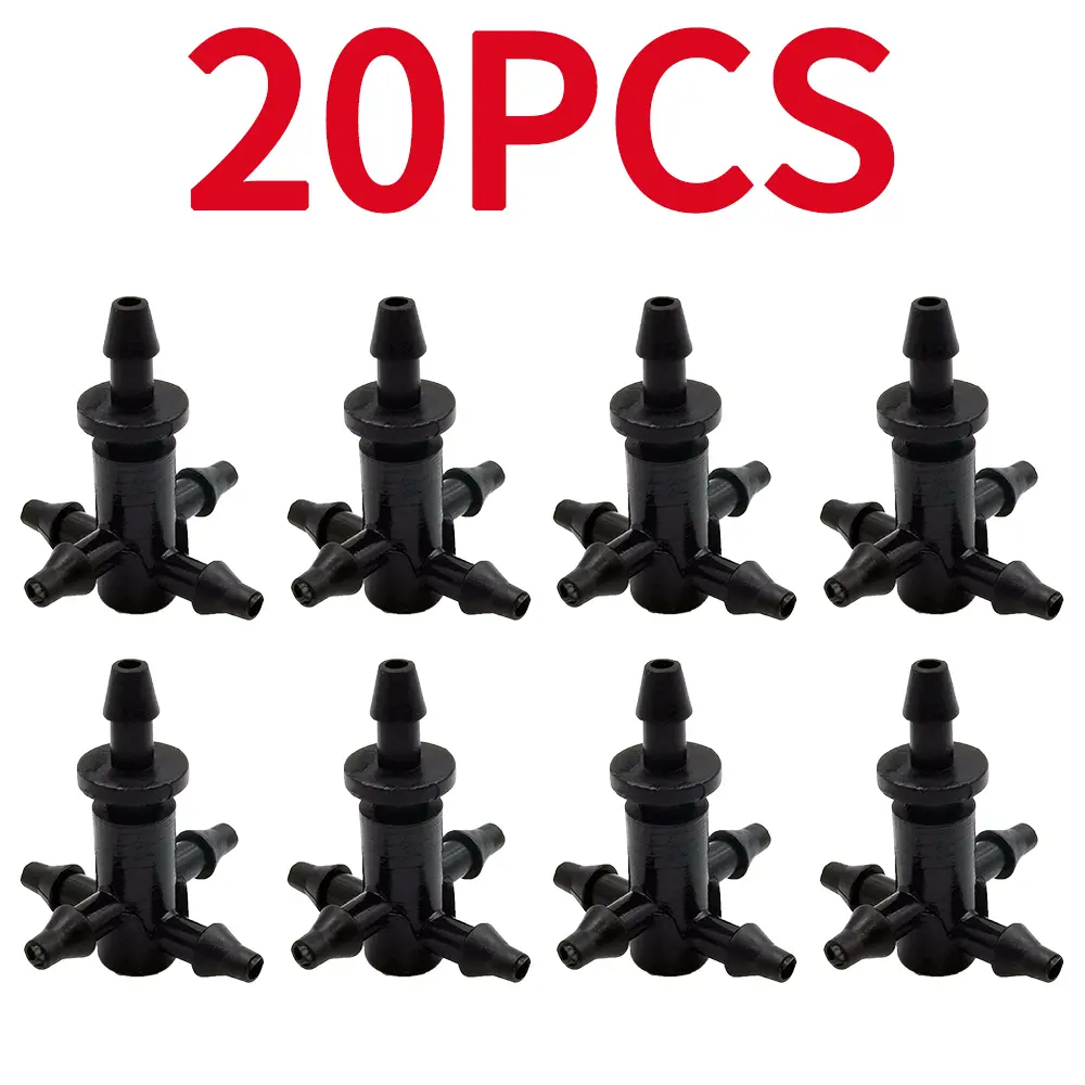 OASIS 20PCS Barbed 3/5mm Hose Straight Quick Connector Drip Irrigation Garden w/ 2-Way 4-Way Hose Splitter Joint Cross Connector
