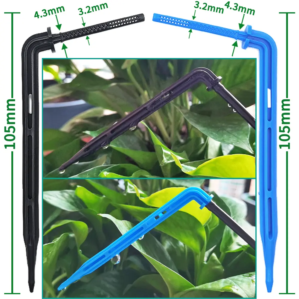 50PCS Bend Drip Arrow Dripper Micro Drip Irrigation Kit Emitters for 3/5mm Hose Garden Watering Saving Micro Dripper Greenhouse