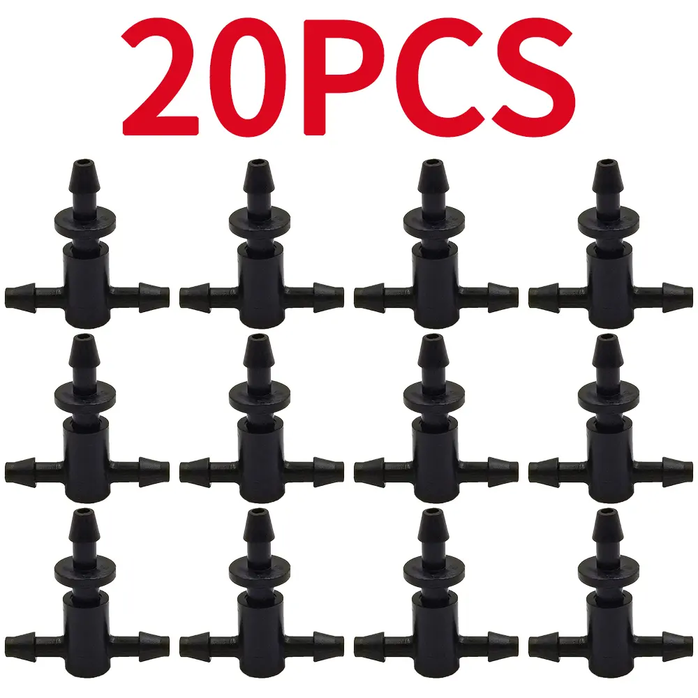 OASIS 20PCS Barbed 3/5mm Hose Straight Quick Connector Drip Irrigation Garden w/ 2-Way 4-Way Hose Splitter Joint Cross Connector