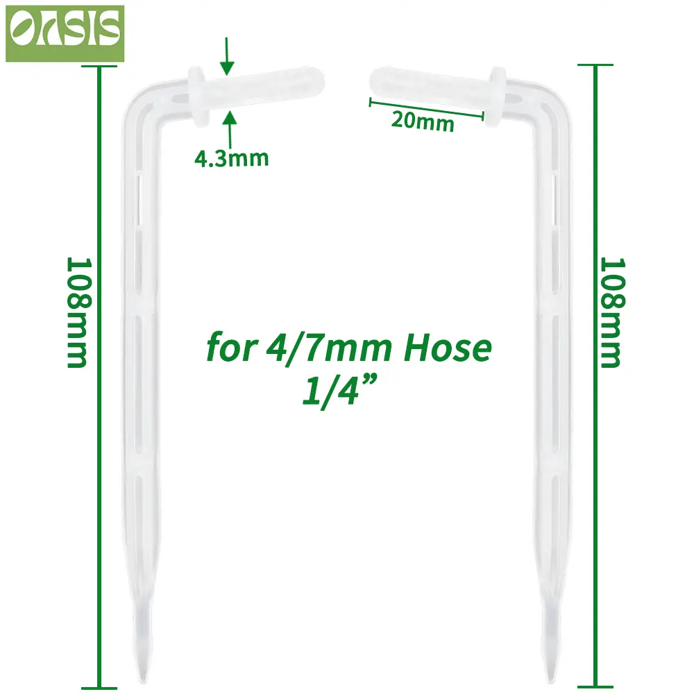 OASIS 50X Transparent Bend Arrow 1/4'' 4/7mm Hose Dripper Drip Emitter Water Saving Sprinkler Garden Micro Irrigation Greenhous