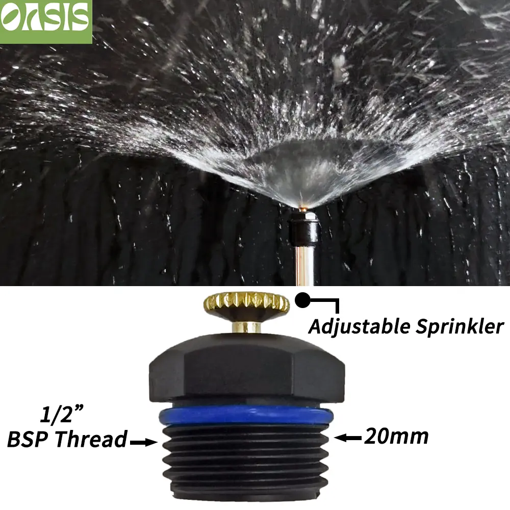 Oasis 5PCS 20mm Adjustable Watering Sprinkler 1/2'' Thread Spray Nozzle Garden Lawn Drip Irrigation System Kit Home Garden Tool