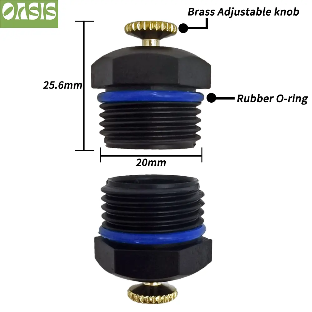 Oasis 5PCS 20mm Adjustable Watering Sprinkler 1/2'' Thread Spray Nozzle Garden Lawn Drip Irrigation System Kit Home Garden Tool