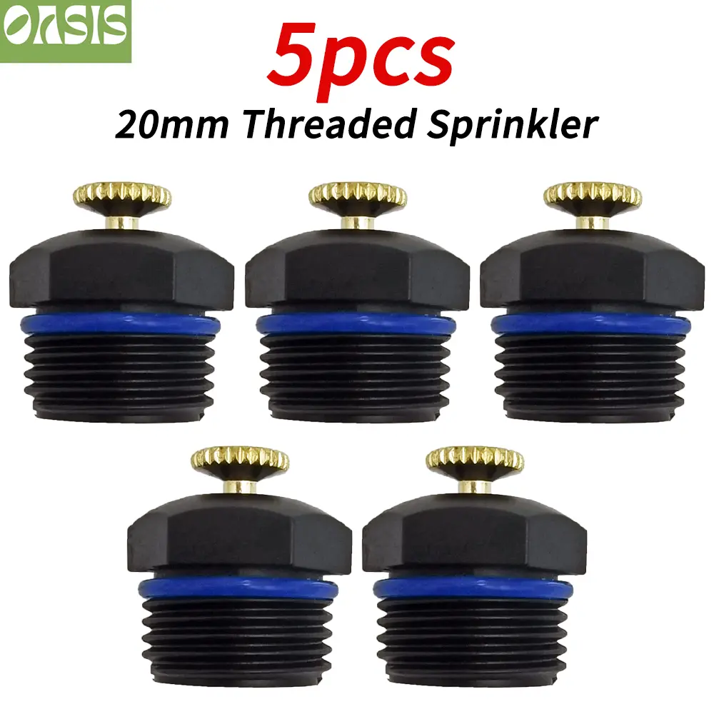 Oasis 5PCS 20mm Adjustable Watering Sprinkler 1/2'' Thread Spray Nozzle Garden Lawn Drip Irrigation System Kit Home Garden Tool