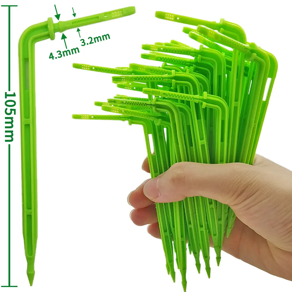 Oasis 50-1000PCS 1/8'' Green Drippers 3/5mm Bending Arrow Emitters Garden Potted Irrigation Watering Micro Drip System Fittings