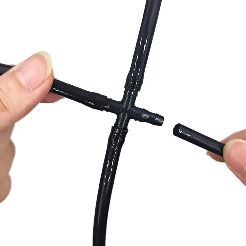 OASIS 10-100PCS 1/4'' Cross Connecter for 4/7mm Micro Tubing Hose 4 Ways Barbed Adapter Drip Irrigation Cross Joint Connectors