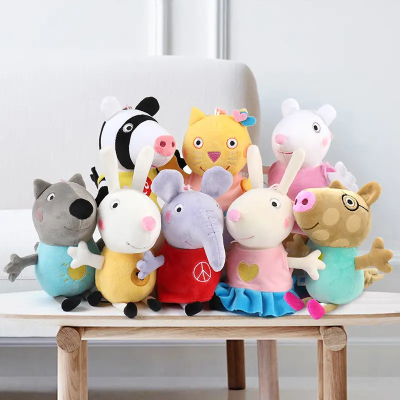 19cm 100% Genuine PEPPA PIG Stuffed Soft Doll Peppa George Zoe Suzy Rebecca Emily Danny Pedro bear Dinosaur Children Plush toy