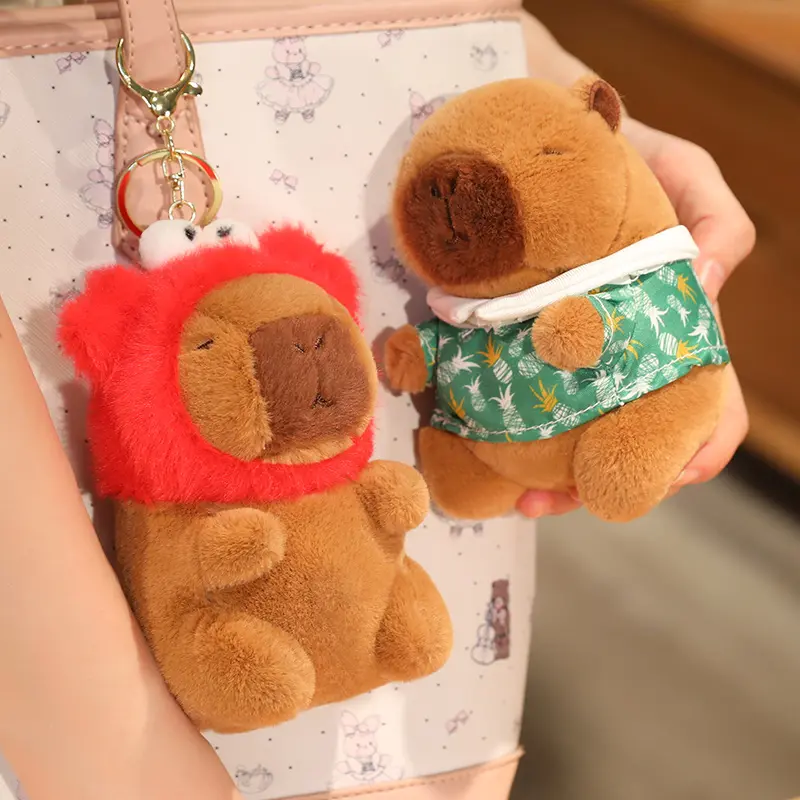 Capybara Plush Toy Pendant Keychain Capibara Cosplay Pokemon Pikachu Disney Stitch Sanrio Kuromi Plushies Stuffed Bag Decor Gift