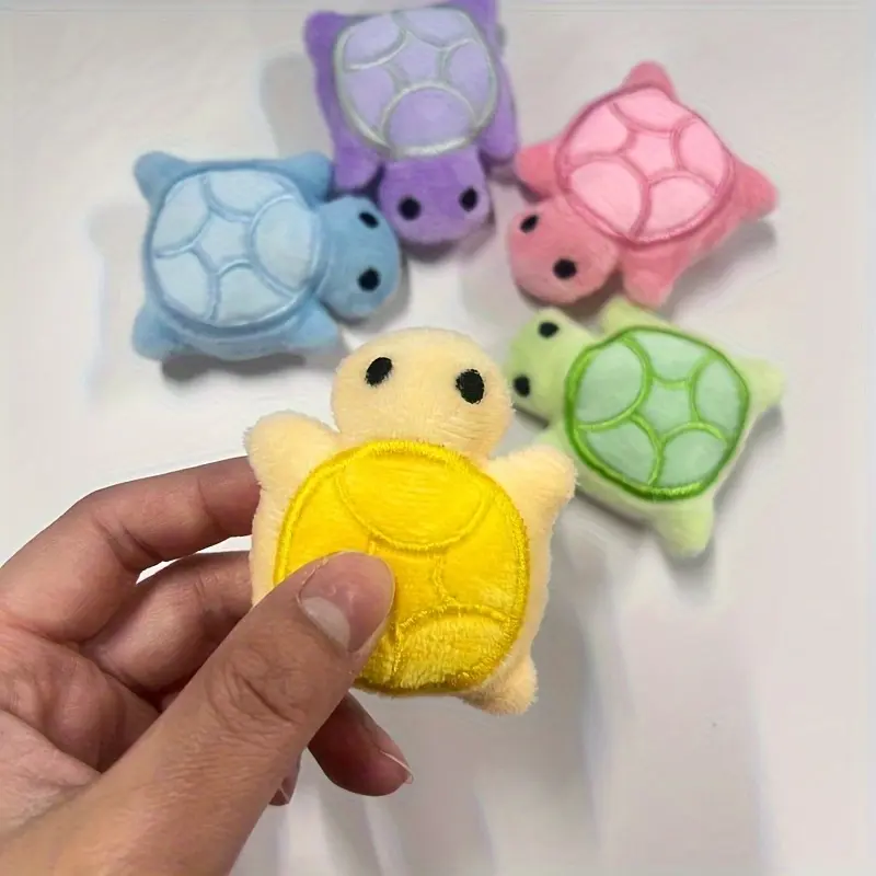 5/1pcs Mini cute turtle plush toy, with cartoon patterns and a lovely appearance, is a healing gift for children.