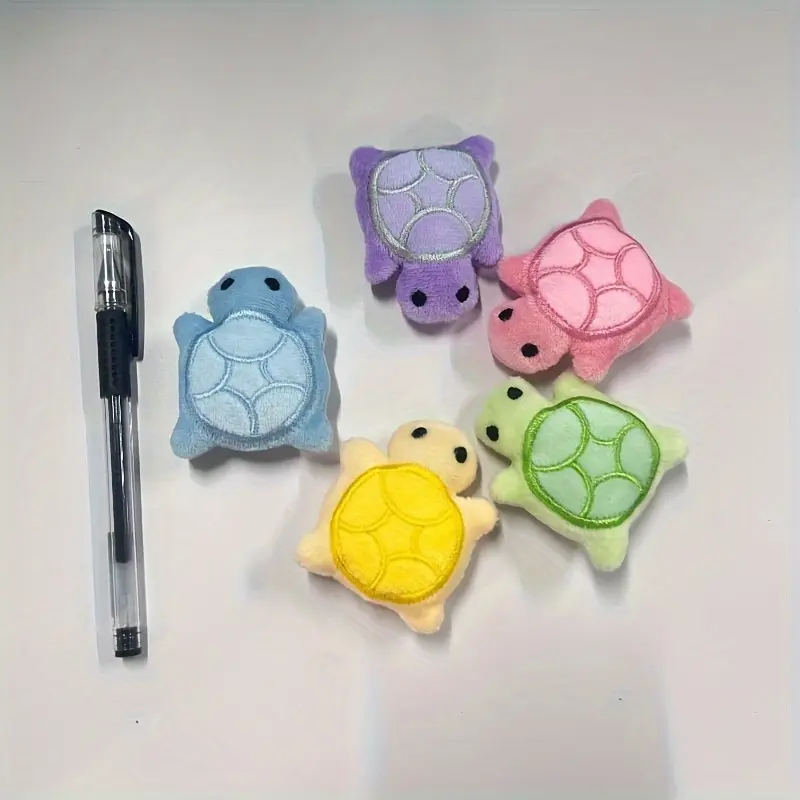 5/1pcs Mini cute turtle plush toy, with cartoon patterns and a lovely appearance, is a healing gift for children.