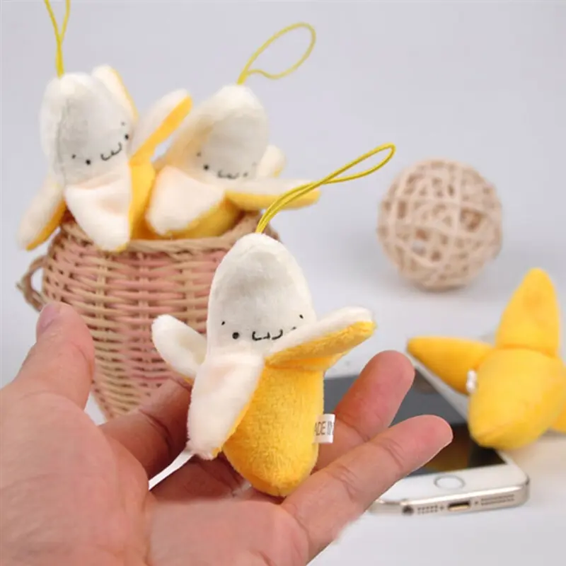 1/5/10Pcs Banana Plush Toy Cute Little Yellow Banana Soft Plush Mobile Phone Pendant Christmas Anniversary Wedding Birthday Gift