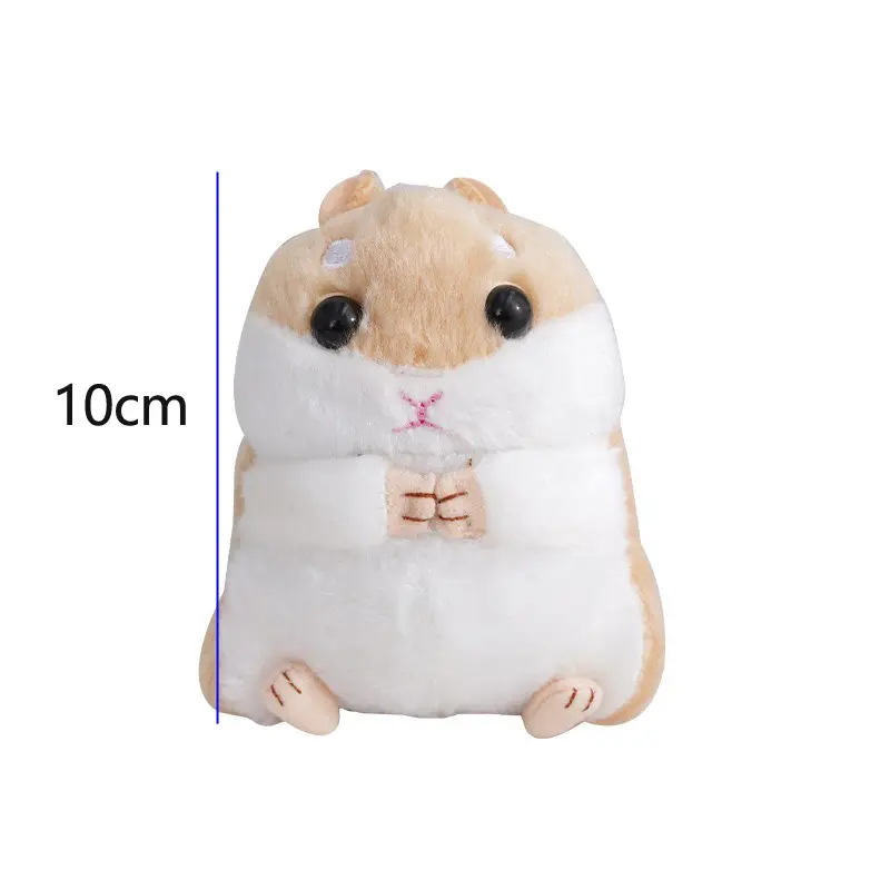 Fluffy Hamster Doll Plush Toys Keychain Pendant Women Girl Faux Fur Pompom Key Ring Trinkets Handbag Backpack School Bag Pendant