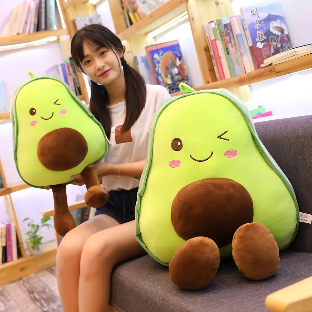 Hot Selling Kawaii Fruit Plush, Soft And Comfortable Avocado Plush Toy Ornaments Cushion, Can be used As A birthday Gift
