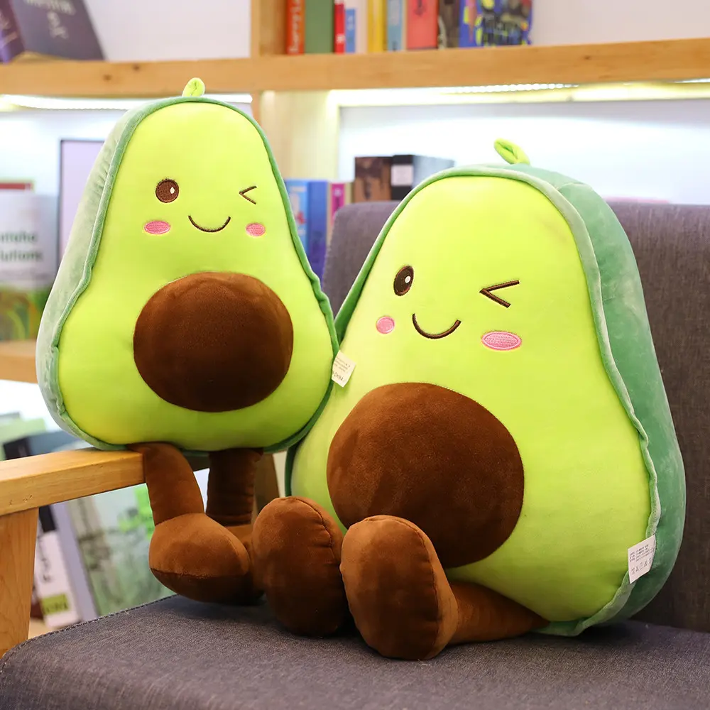 Hot Selling Kawaii Fruit Plush, Soft And Comfortable Avocado Plush Toy Ornaments Cushion, Can be used As A birthday Gift