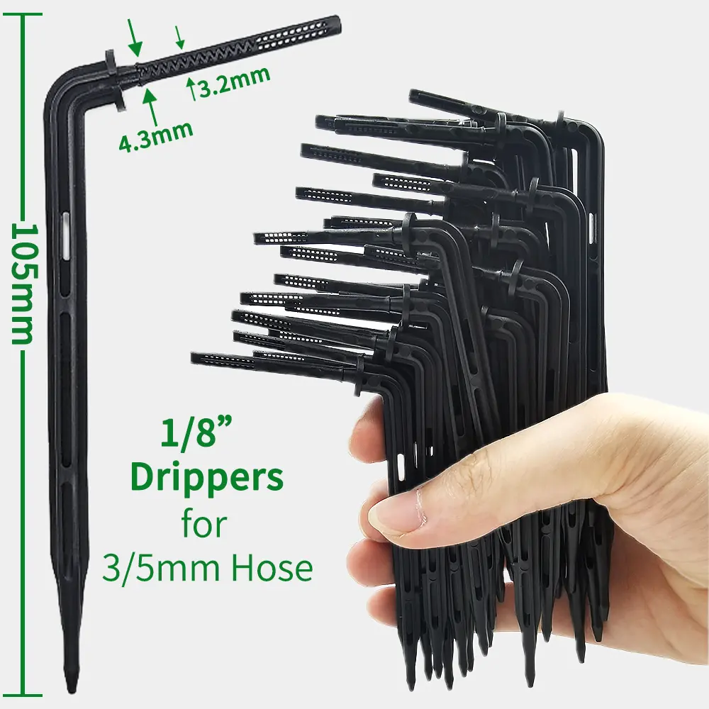 OASIS 25PCS Bend Arrow Dripper Micro Drip Irrigation Kit Emitters for 3/5mm Hose Garden Watering Saving Micro Dripper Greenhouse